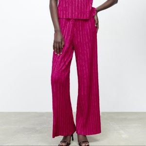 ZARA pleated jacquard pants